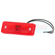 WAS W44 12v/24v Red Rear LED Marker Light Lamp With Reflector